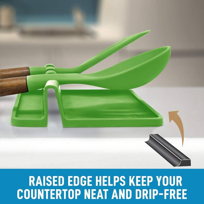 Zulay Kitchen Silicone Utensil Rest with Drip Pad