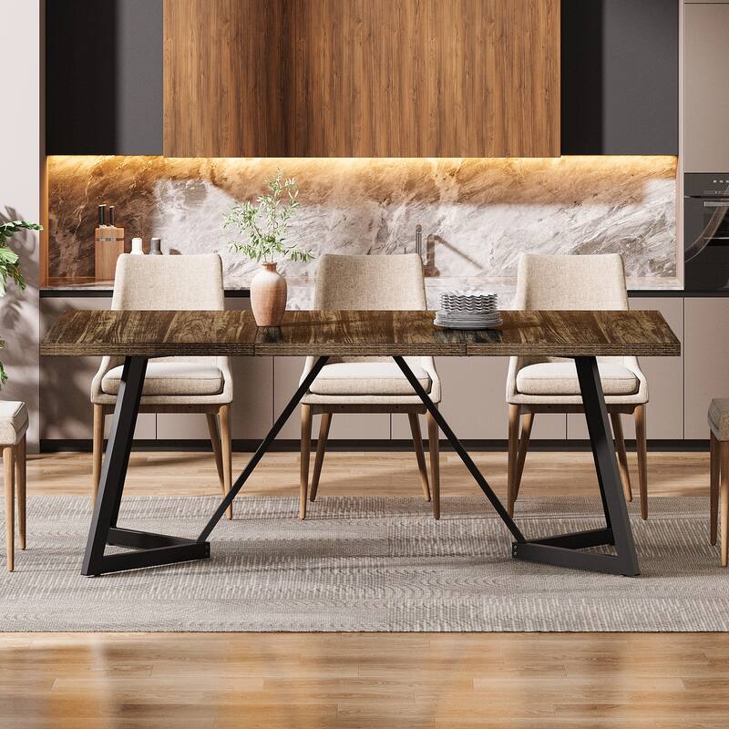 70.86-Inch Modern Large Rectangular Kitchen Dining Table for 6-8