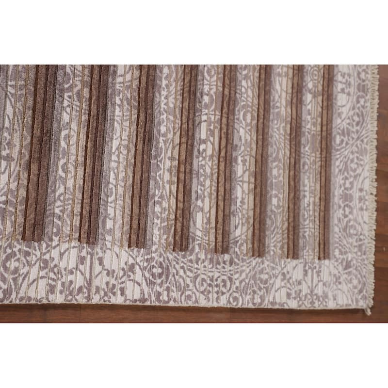 Modern Accent Rug Handmade Indian Abstract Wool Carpet - 2'9"x 5'2"