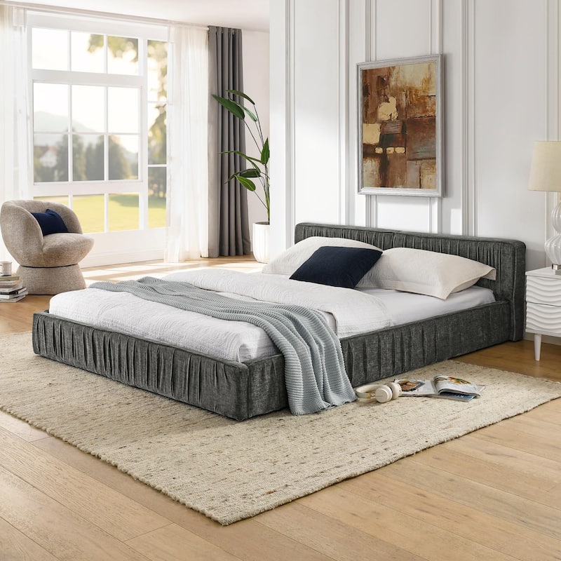Grounded Queen Size Platform Bed with Headboard and Solid Frame