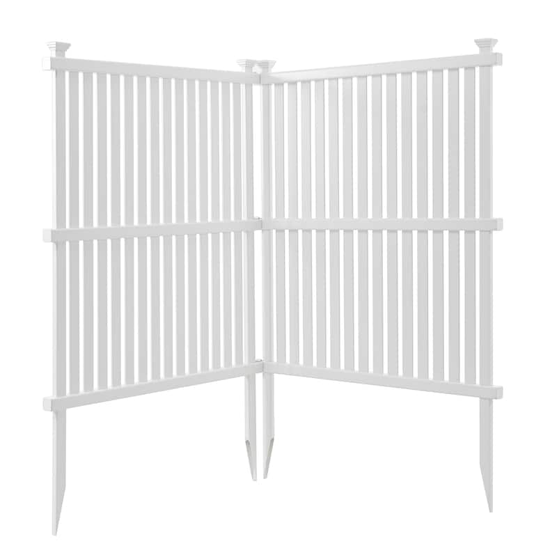 Privacy Screen Panels Kit Air Conditioner Trash Can Enclosure Vinyl White Color