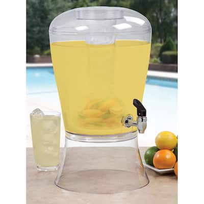 CreativeWare Beverage Dispenser With Ice Cylinder And Fruit Infuser