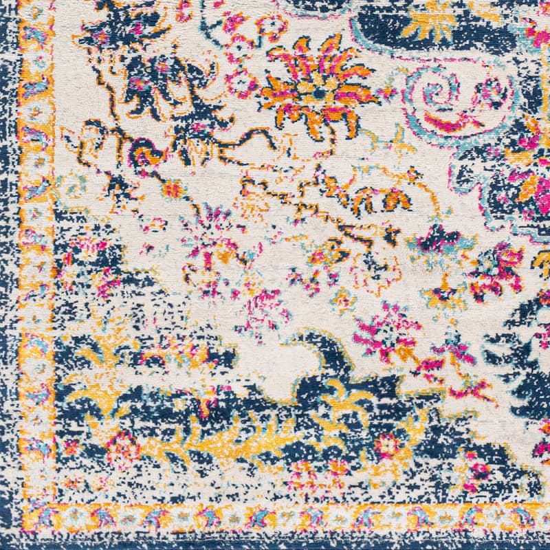 Livabliss Zimmer Distressed Boho Medallion Area Rug