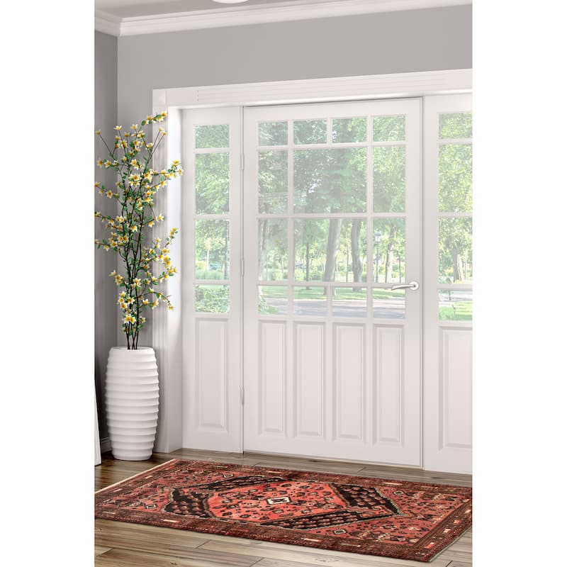ECARPETGALLERY Hand-knotted Andelz Light Red Wool Rug - 4'3 x 6'11