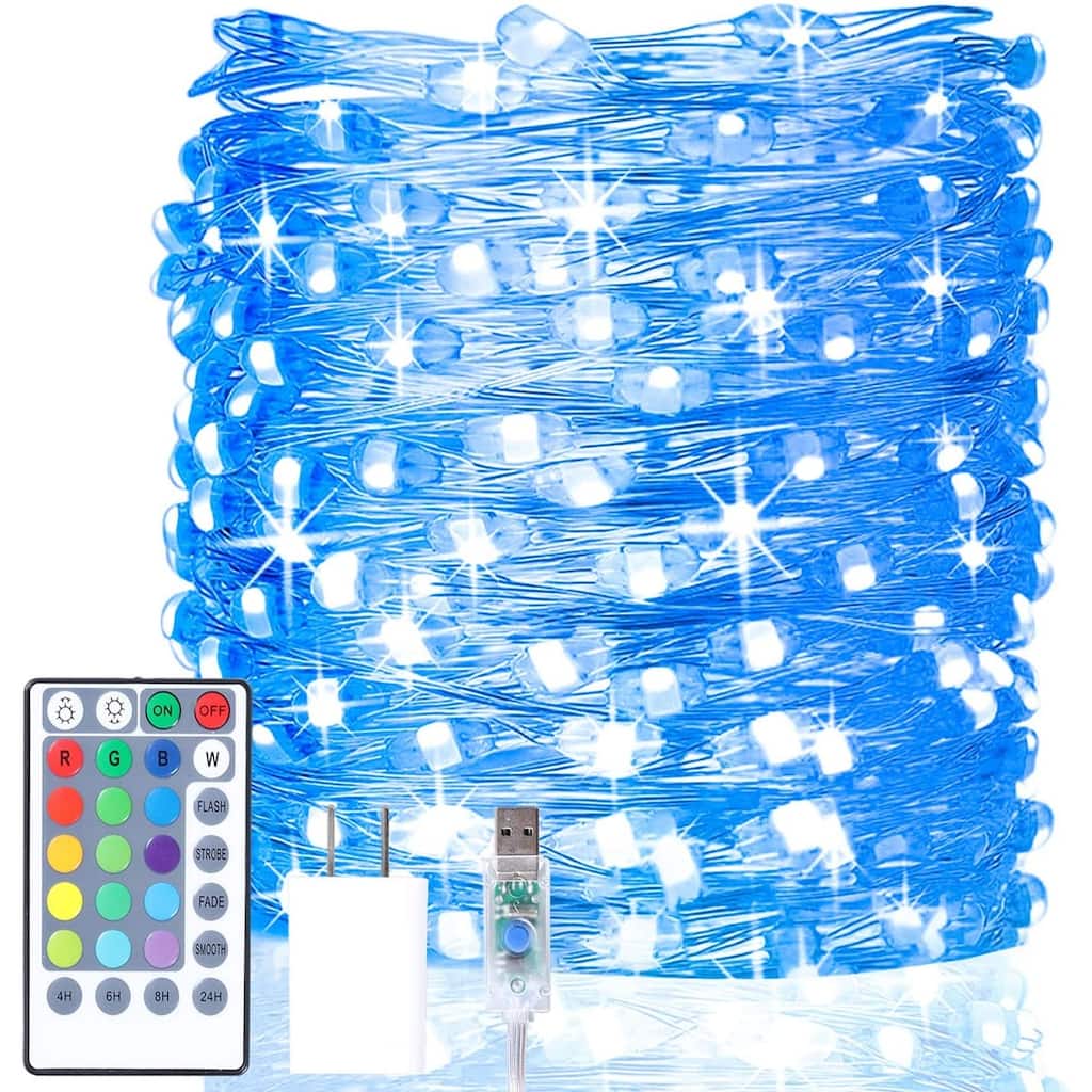 40 Ft 16 Colors Changing String Lights with Remote Control - Yellow