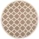 SAFAVIEH Courtyard Dorthey Indoor/ Outdoor Patio Backyard Rug - 7'10" x 7'10" Round - Brown/Bone
