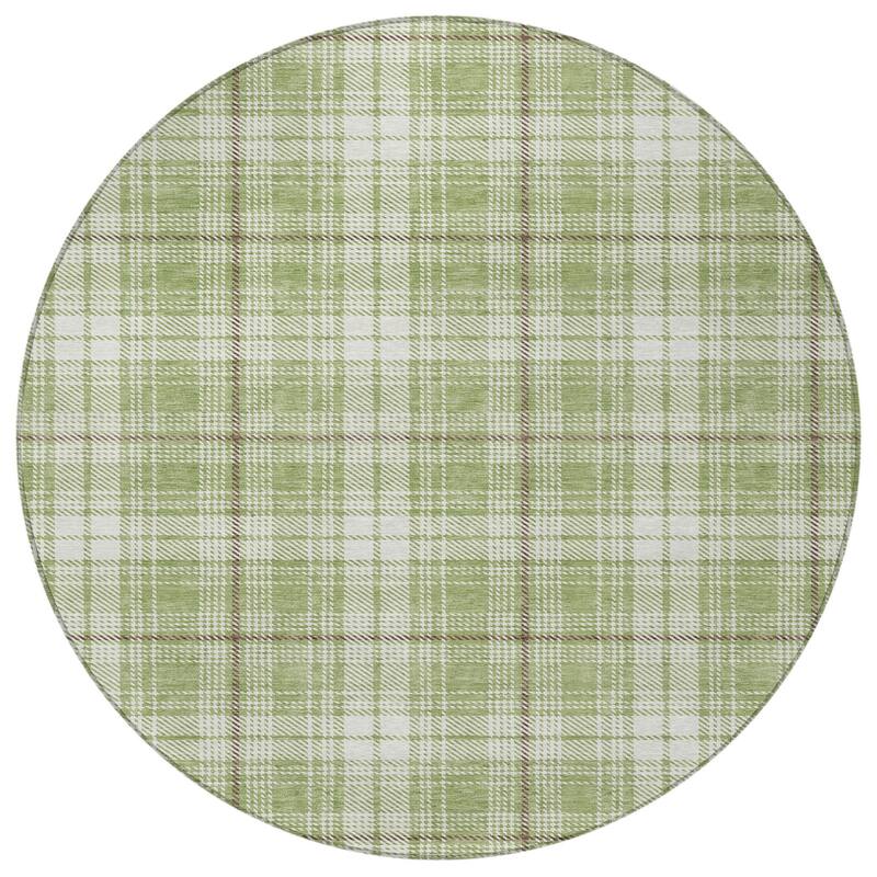 HomeRoots Plaid Transitional Rectangle Outdoor Rug