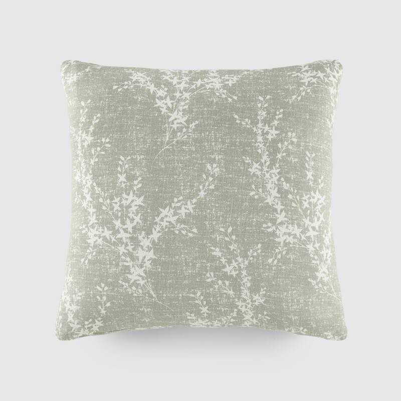Elegant Patterns Cotton Decor Throw Pillow in Willow - Green Mist