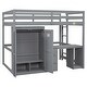preview thumbnail 18 of 22, Full Size Loft Bed with Integrated Wardrobe, Desk, and Storage Drawers, Space-Saving White Design