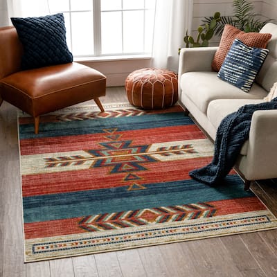 Well Woven Tulsa Dustin Southwestern Tribal Area Rug