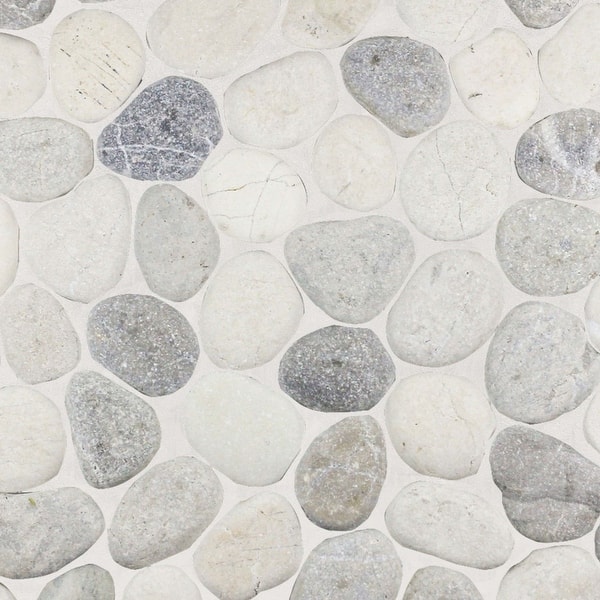slide 2 of 8, Misty Pebble Mosaic Tumbled Stone Backsplash Tiles for Kitchen Walls, Shower and Bathroom Floors 12" X 12" (5 Sqft per case)