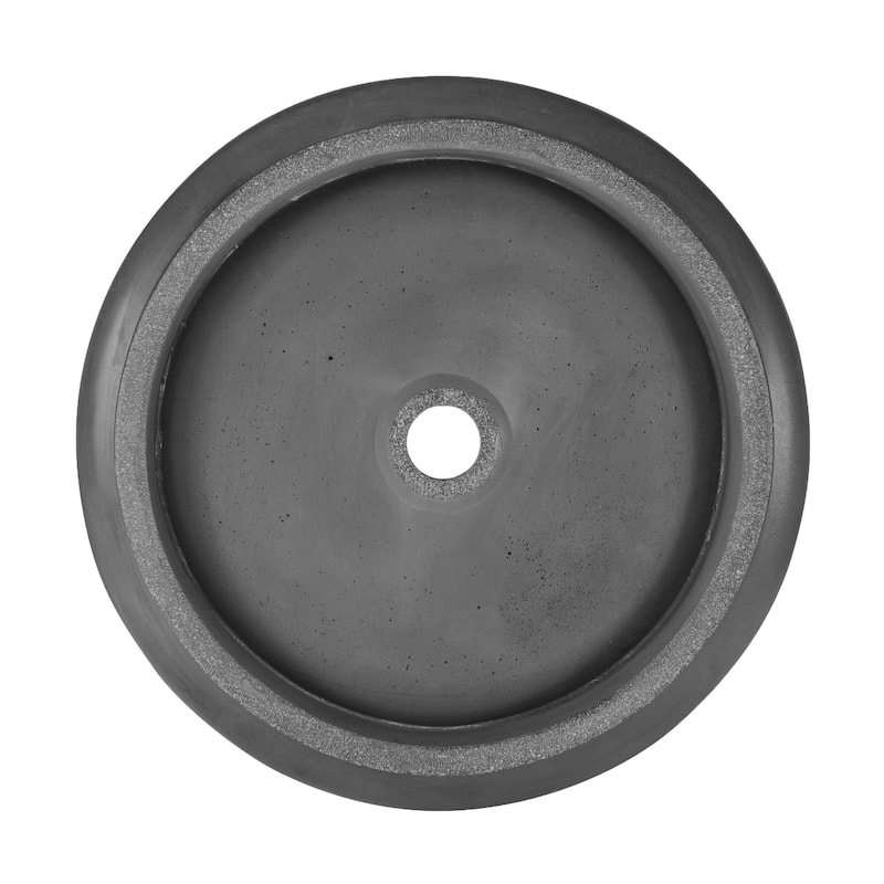Thun 17.5" Round Concrete Vessel Bathroom Sink In Dark Grey - 15" x 18" 6"