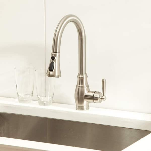 Pull Down Kitchen Faucet Antique Brushed Nickel Single Handle ...