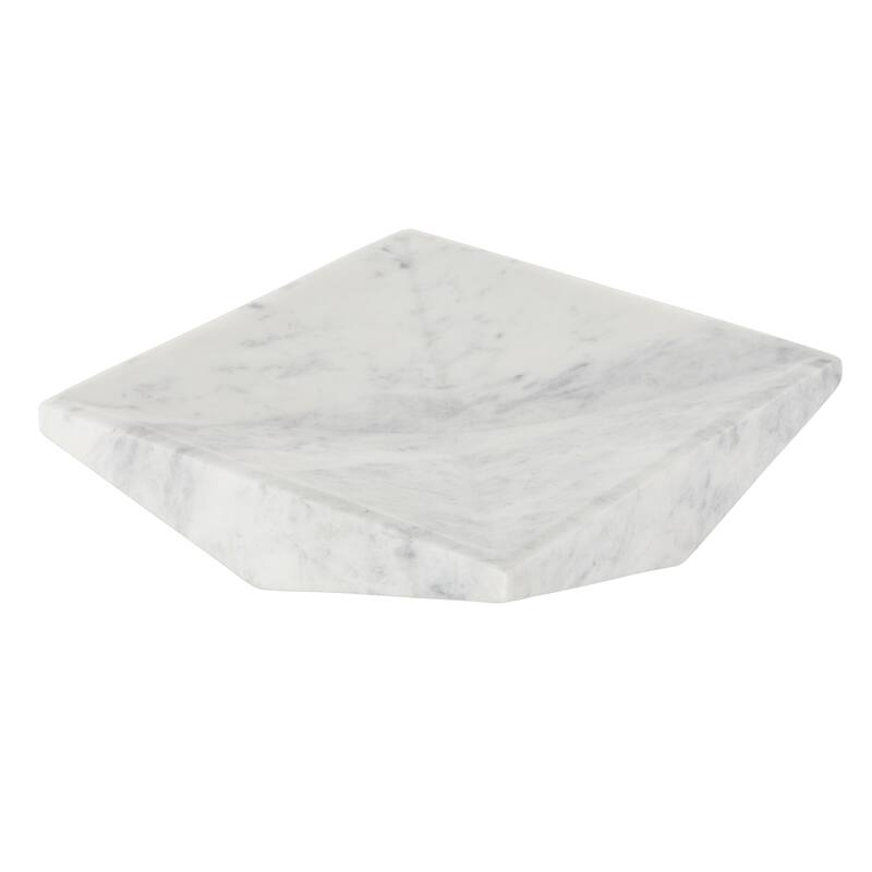 White Marble Square Geometric Living Room Decor Tray