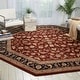 preview thumbnail 6 of 17, Nourison Hand-tufted Persian Floral Wool and Silk Burgundy Area Rug 10' Octagon - Runner/Octagon