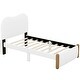 preview thumbnail 19 of 33, Upholstered platform bed with wooden support feet