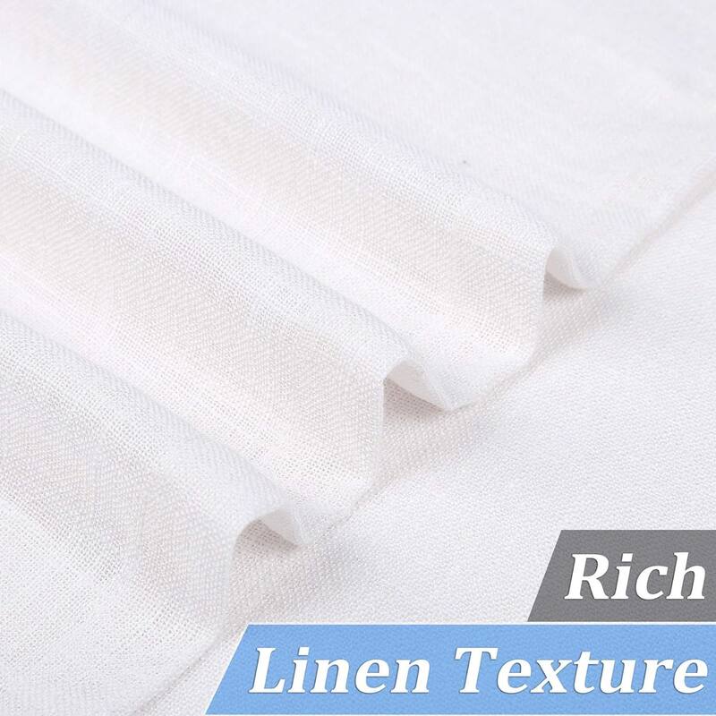 Faux Linen Textured Semi-Sheer Kitchen Tier Curains or Valances