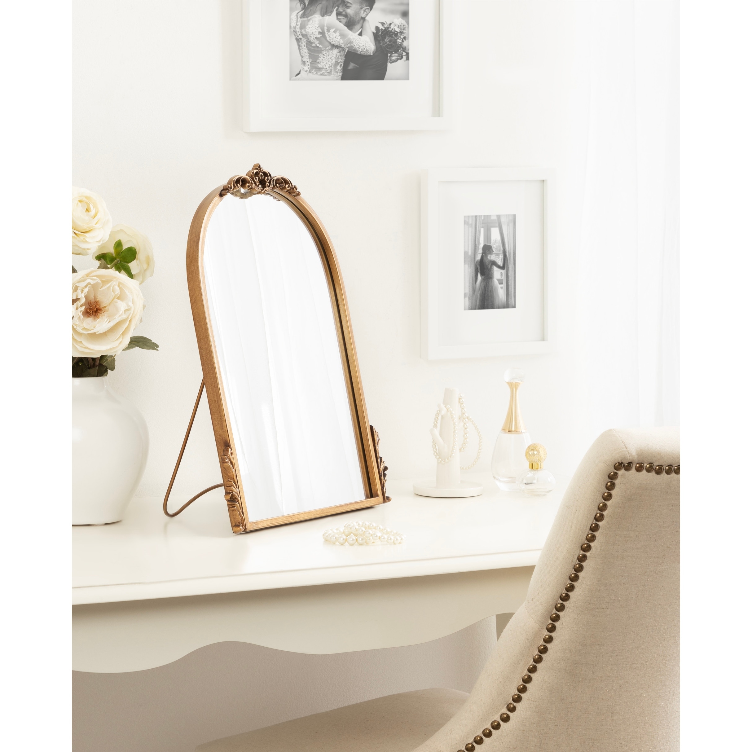 Kate and Laurel Myrcelle Tabletop Arched Mirror - 14x19
