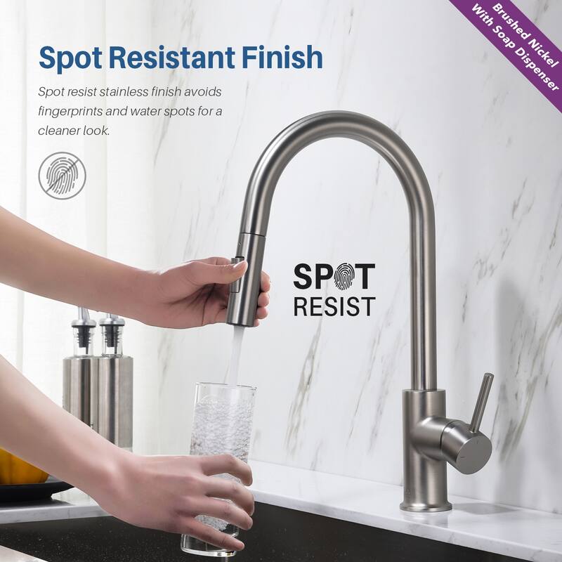 Blossom Solid Pull-Down Kitchen Faucet w/ 360 Swivel, Single Handle