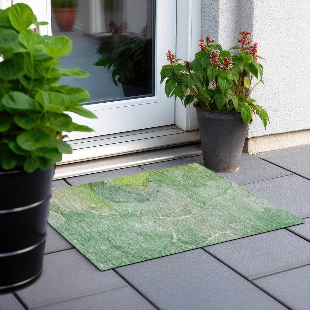 Machine Washable Indoor/ Outdoor Chantille Watercolor Rug