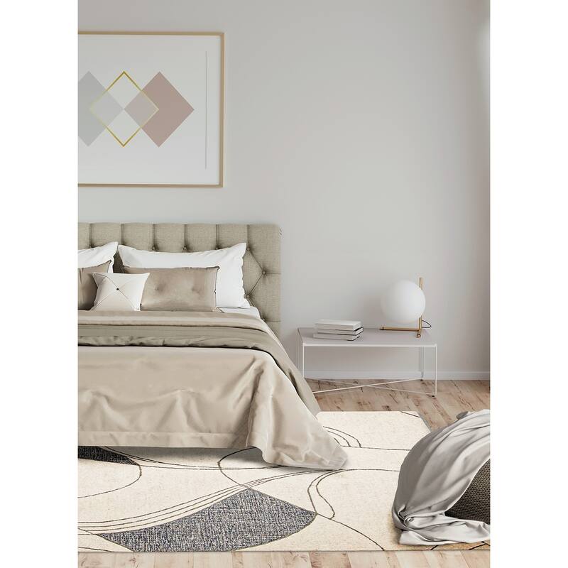 ECARPETGALLERY Hand Tufted Timeless Cream Wool Rug - 5'0 x 8'0