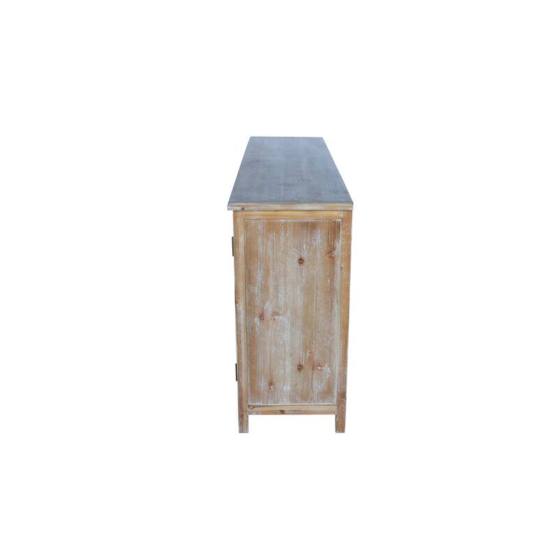 60"Wood Accent Cabinet With 4 Doors, Brown And Antique Pantry Cabinet,Wood Buffet Cabinet, Media Cabinet,Console Cabinet