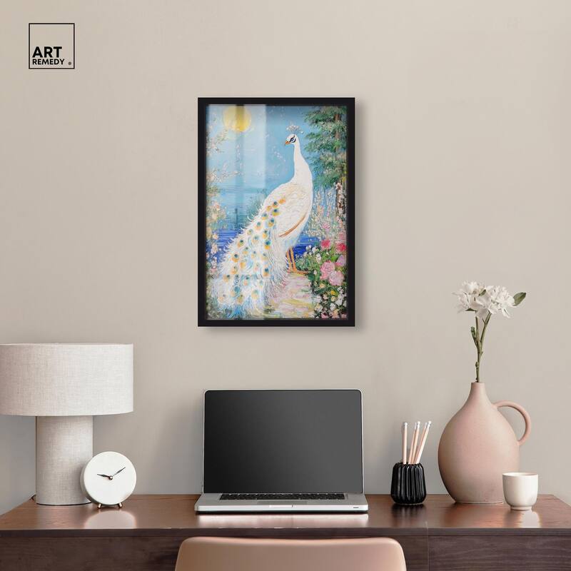 Peacock in Paradise Shadowbox by Art Remedy