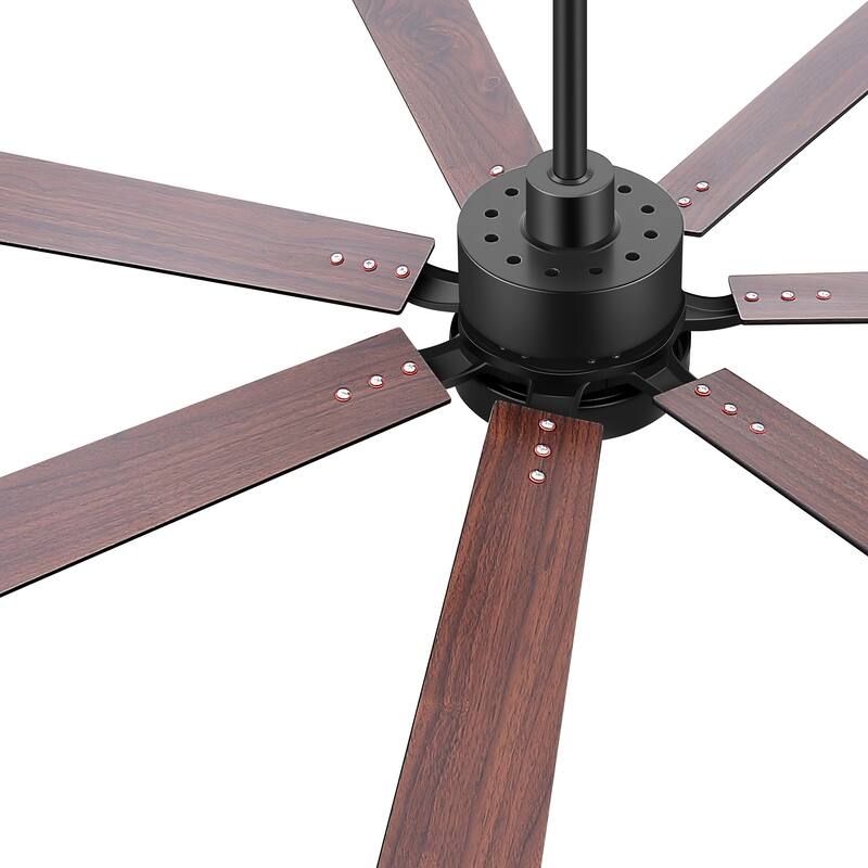 Large 72" Reversible 7-Blade Integrated Ceiling Fan with LED Light and Remote
