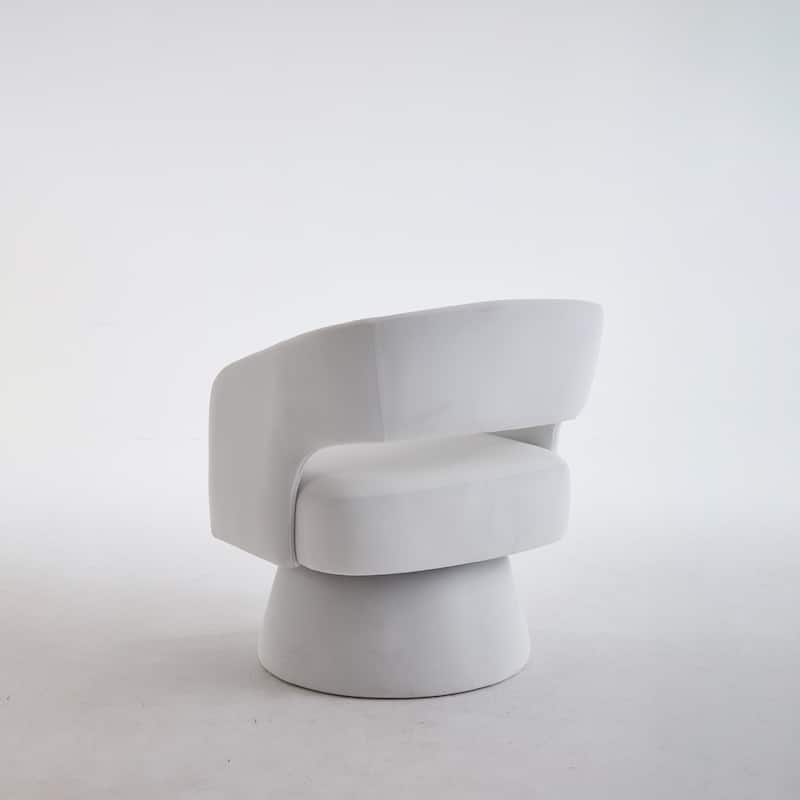 Swivel Barrel Chair, Velvet Accent Armchair 360 Degree Swivel Club Chair for Living Room Bedroom Reception Room