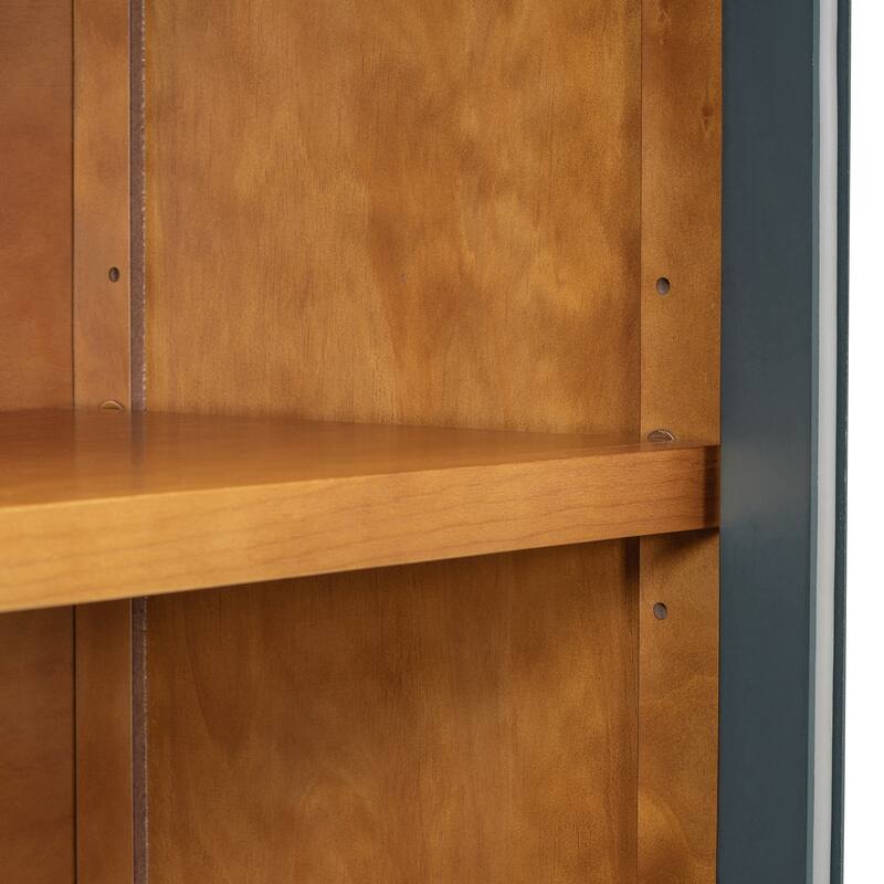Buffet Cabinet with Glass Doors, Arched Cabinet with Adjustable Shelves, Kitchen Storage Cabinet with Rebound Device