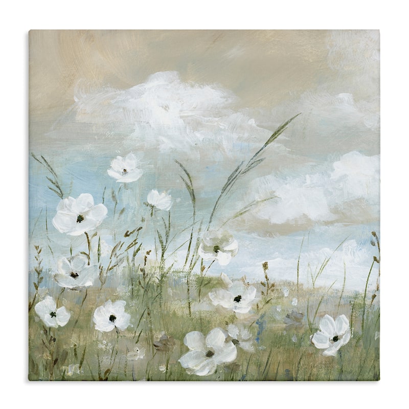 Stupell Clouds Beyond Meadow Canvas Wall Art Design By Nan - 24 x 24