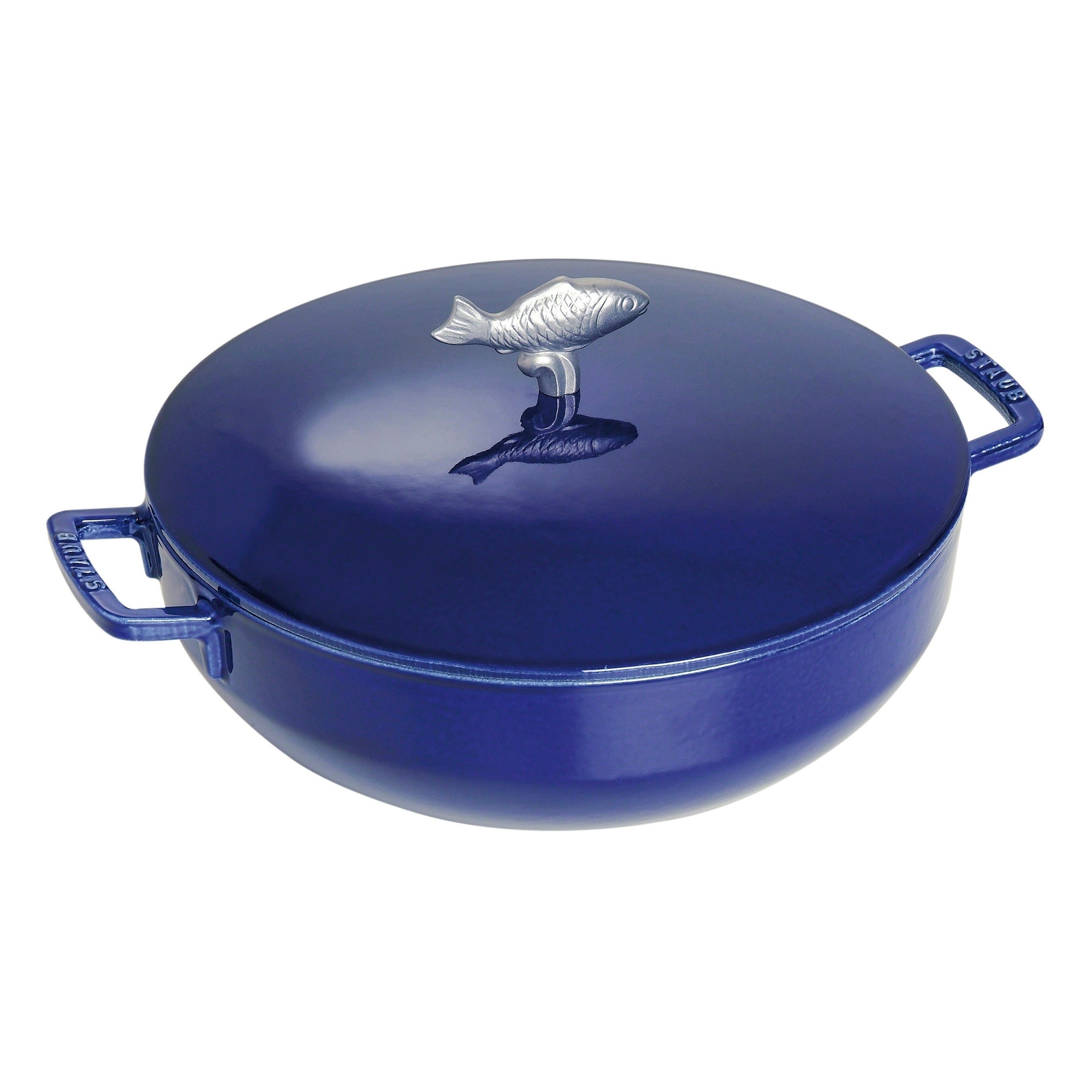 Staub Cast Iron Fry Pan 12-in Dark Blue