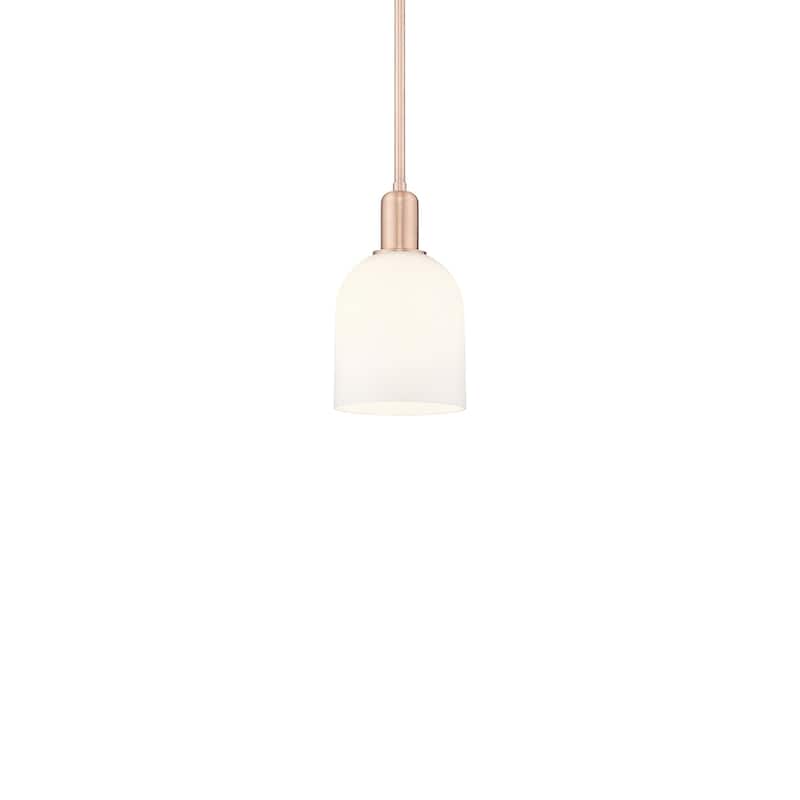 Innovations Lighting 716-1S-11-6 Bella Pendant Bella 6" Wide Mini - Antique Copper / White
