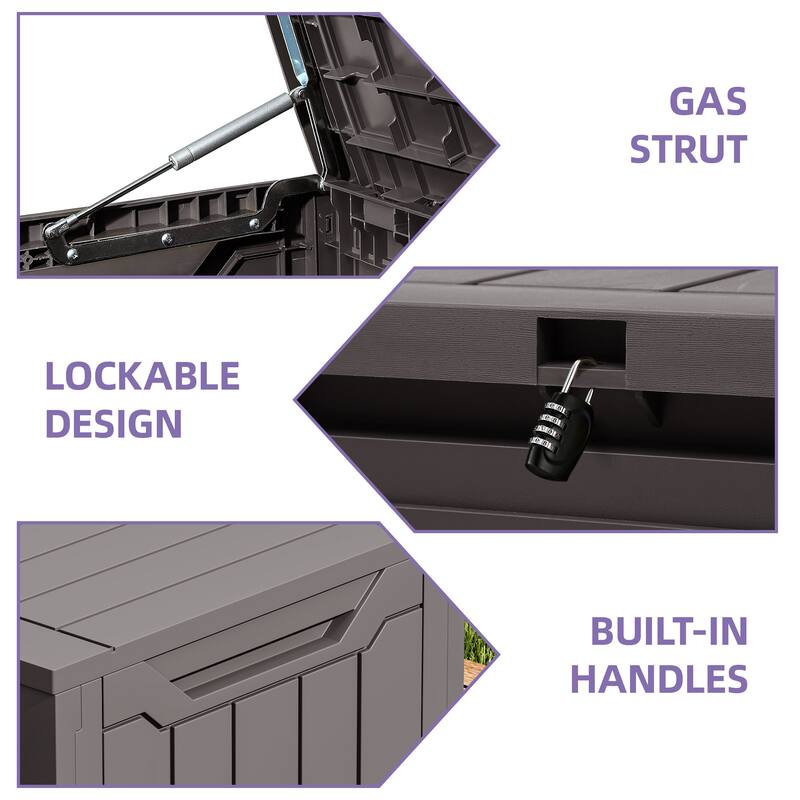 100 Gallon Outdoor Storage Waterproof Deck Box - N/A