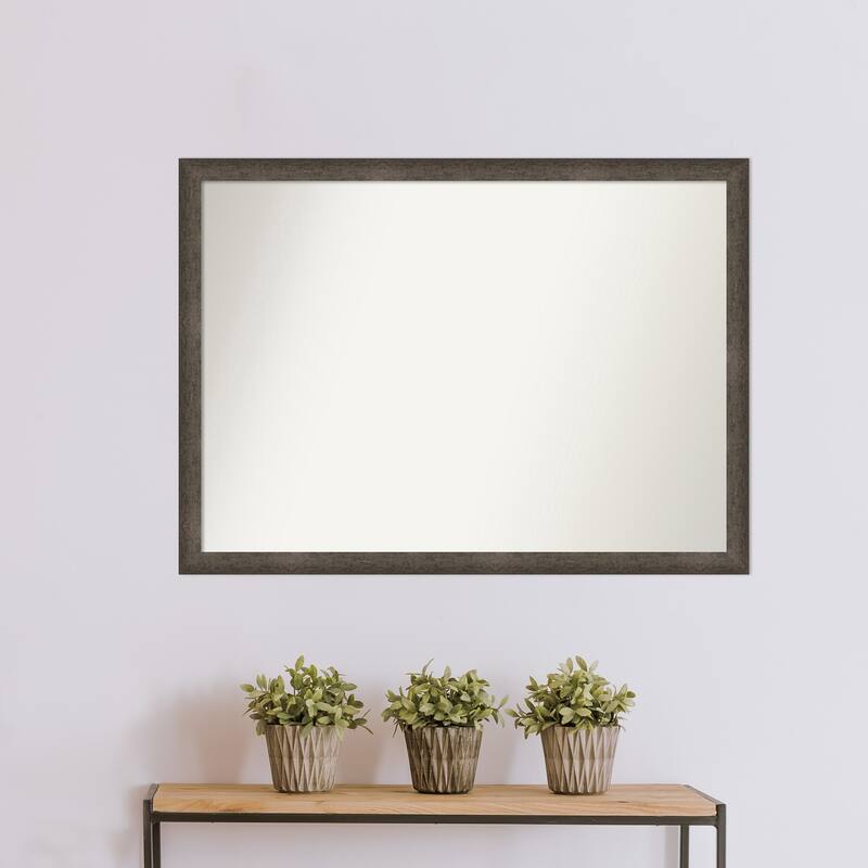 Dappled Narrow Non-Beveled Wood Framed Wall Mirror