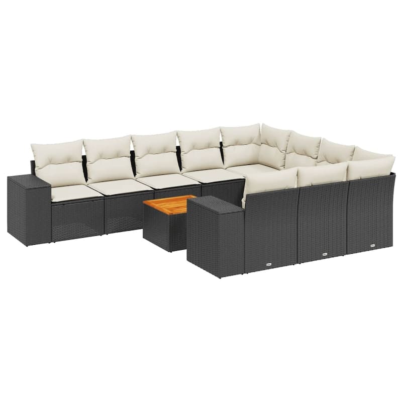 vidaXL Garden Sofa Set Black