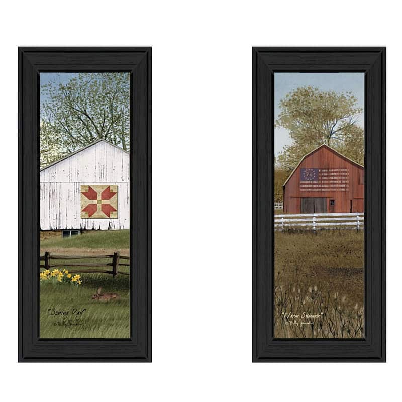 TrendyDecor4U Contemporary "Country Barns" 2-Piece Vignette by Billy Jacobs