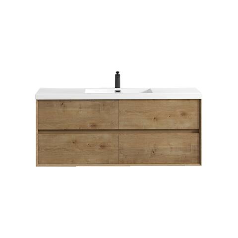 Kingdee 60S" Wall Mounted Vanity with Reinforced Acrylic Sink