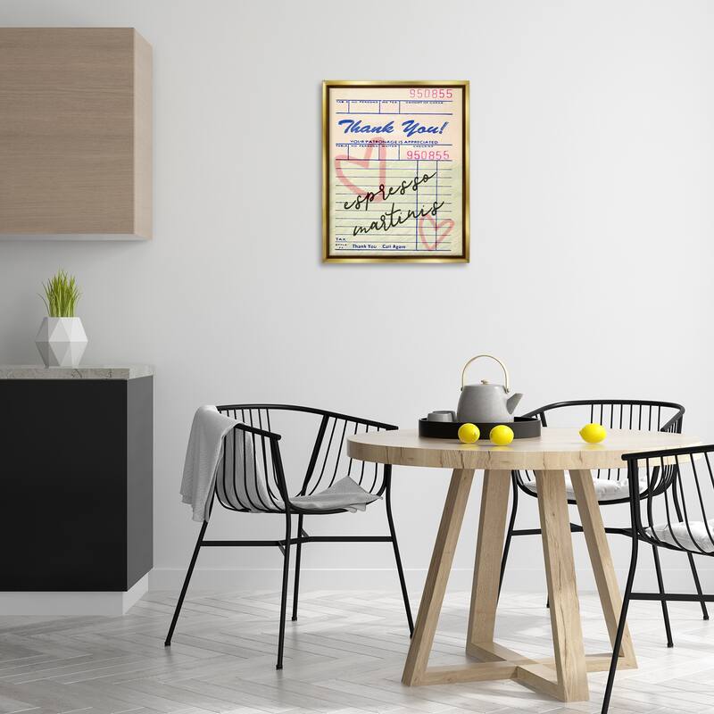 Stupell Espresso Martinis Guest Check Framed Floater Canvas Wall Art Design By Lil' Rue