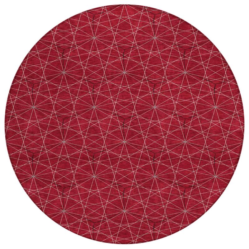 Machine Washable Indoor/ Outdoor Mosaic Geo Chantille Rug