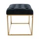 preview thumbnail 33 of 74, Upholstered Tufted Velvet Ottoman, Modern End of Bed Bench with Golden Metal Frame, Entryway Footrest Stool