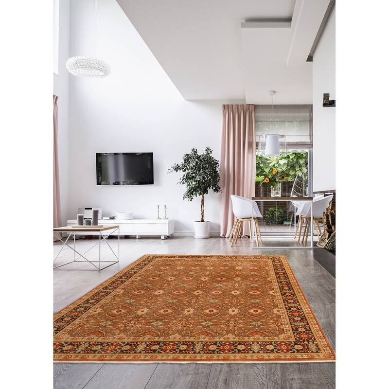 ECARPETGALLERY Hand-knotted Jamshidpour Copper Wool Rug - 9'1 x 12'3