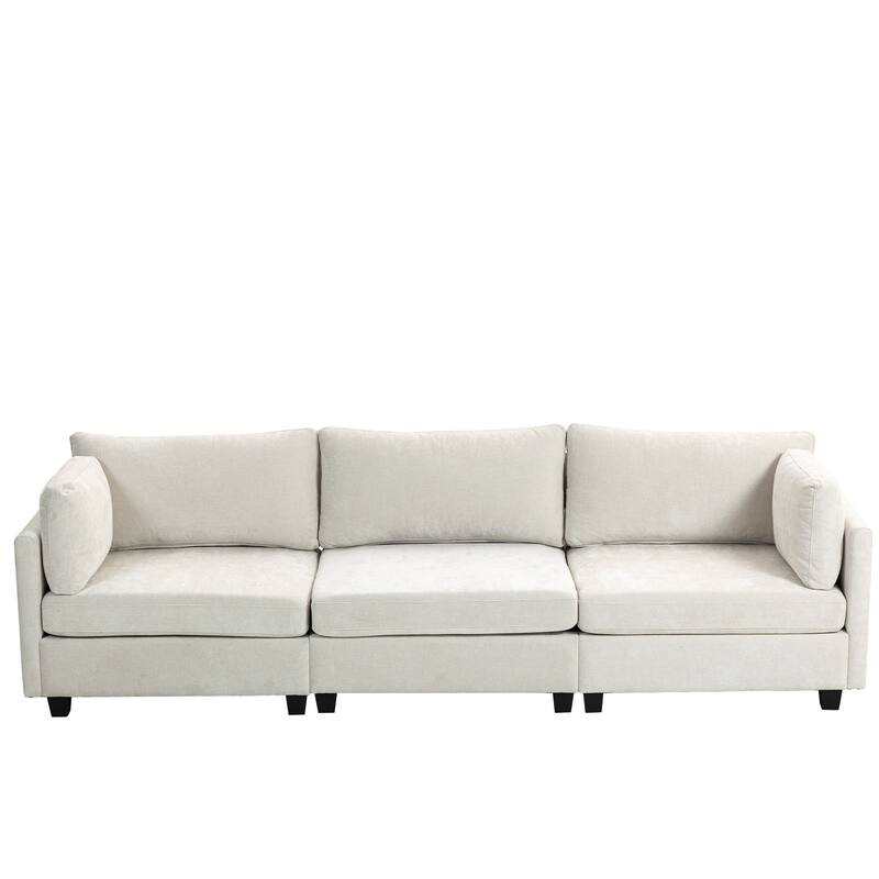 111.42" Fabric 4-Seater Sofa with Cloud Comfort & Hidden Storage