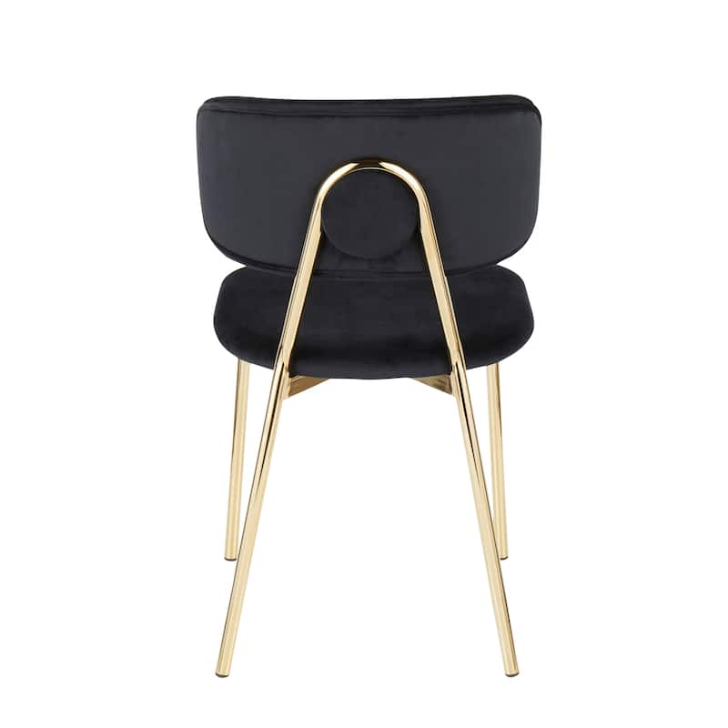 Silver Orchid Fein Gold Glam Velvet Chair (Set of 2)
