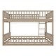 preview thumbnail 11 of 11, Walnut Full XL over Queen Size Bunk Bed with Ladder & Guardrails