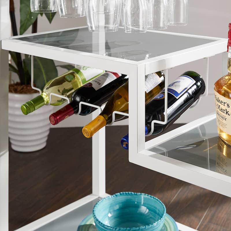 Metropolitan Glass Top Metal Bar Cart by iNSPIRE Q Bold Bar Cart On