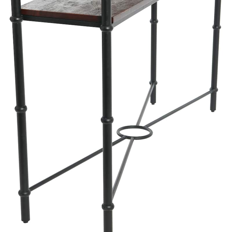 Acacia Wood & Iron Console Table