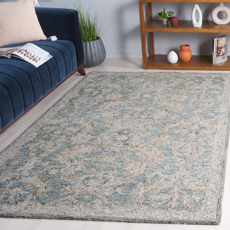 SAFAVIEH Handmade Metro Marcienne French Country Wool Rug - 3' x 5' - Teal/Green