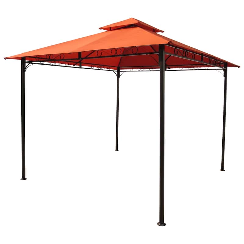 St. Kitts 10-foot Square Vented Gazebo - Terra Cotta
