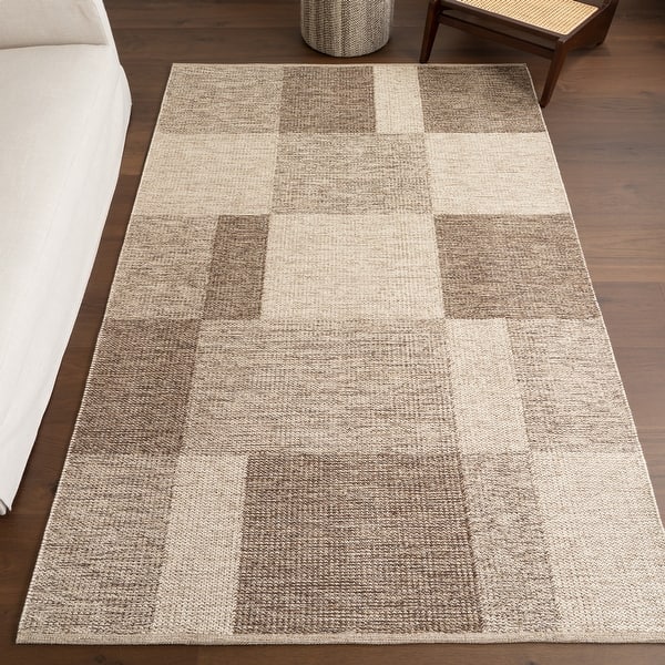 slide 2 of 9, Nuloom Eldora Contemporary Checkered Jute Area Rug 4' x 6' - Beige
